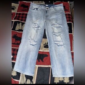 Distressed Light Blue Jeans